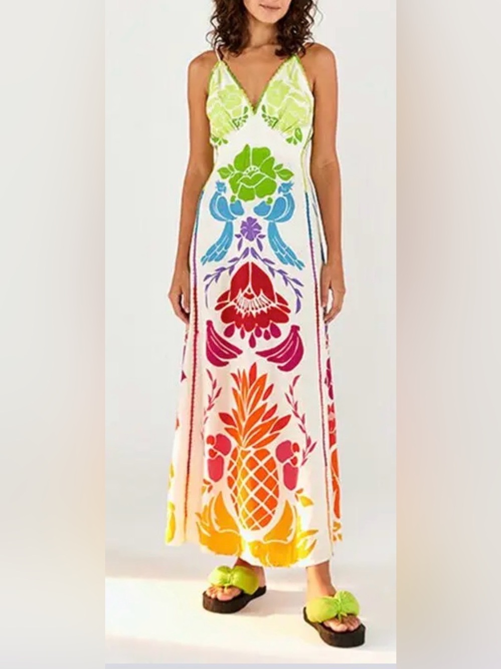 NWT FARM Rio Tropical Graphic Placed Maxi Dress Size XS - Picture 3 of 16